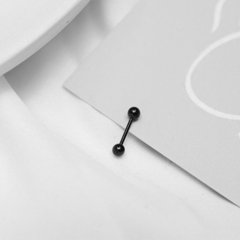 Women's Double Ball Ear Bone Frosty Style Elegant Titanium Earrings