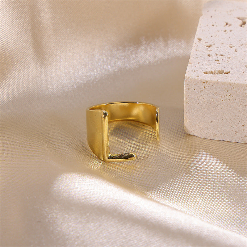 Letters Female Style Fashion Knuckle Personality Vintage Stainless Rings