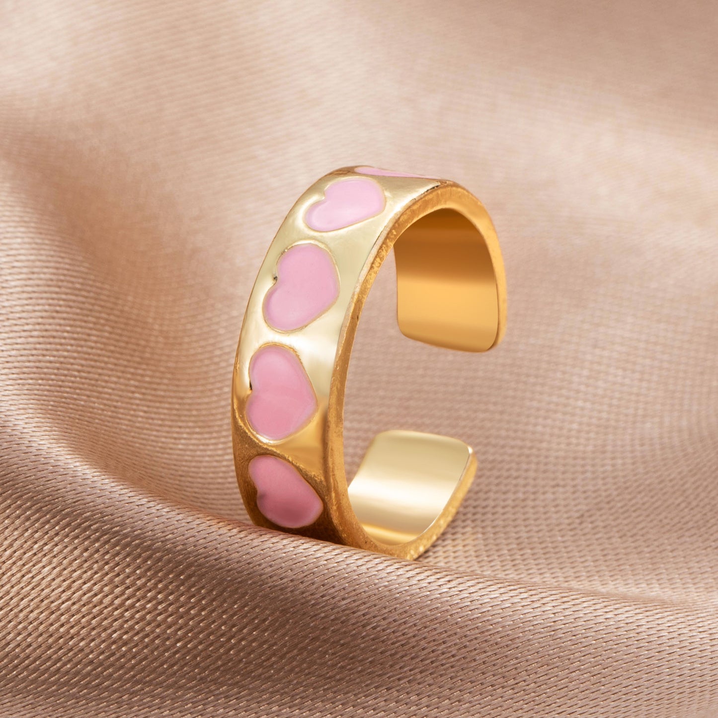 Simple Metal Heart Creative Personality Total Rings