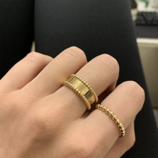 Women's Mix Match Simple Grain Ball Retro Rings