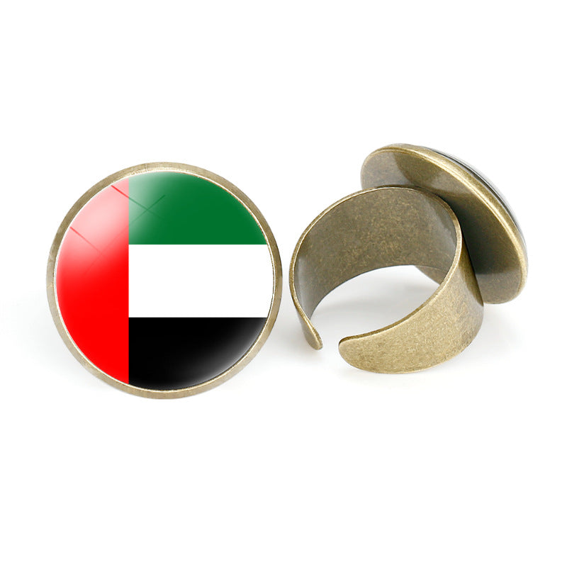 Asian Flags Vintage Open Bahrain Turkey Rings