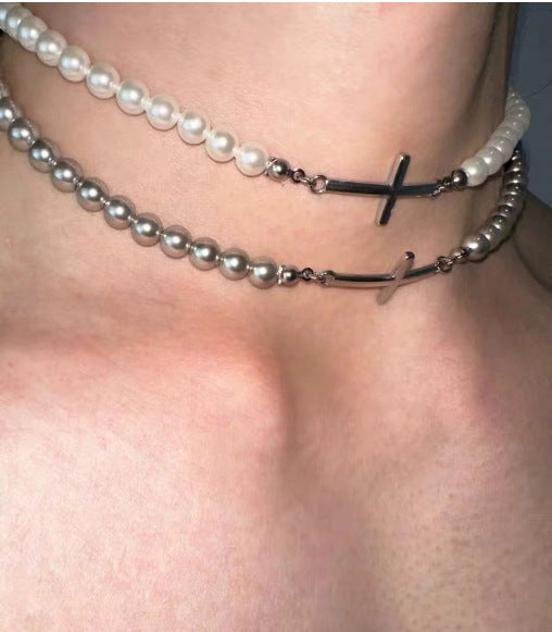 Women's & Men's Titanium Steel Cross Niche Design Trendy Necklaces