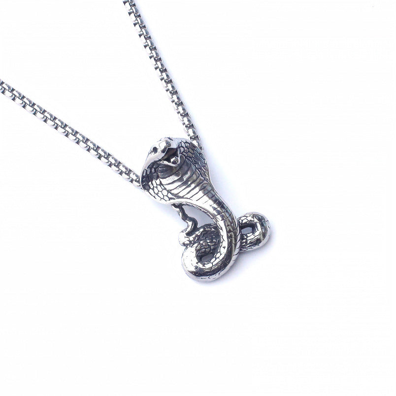Men's Fashion Titanium Steel Double Snake Trendy Necklaces