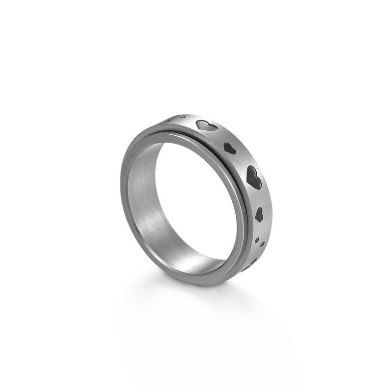 Men's Rotatable Decompression Titanium Steel Sun Star Rings