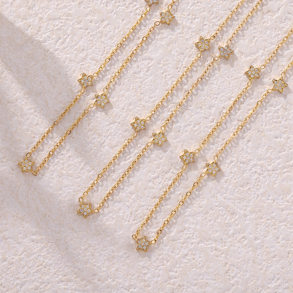 Women's Starry Zircon High-grade Light Luxury Titanium Necklaces