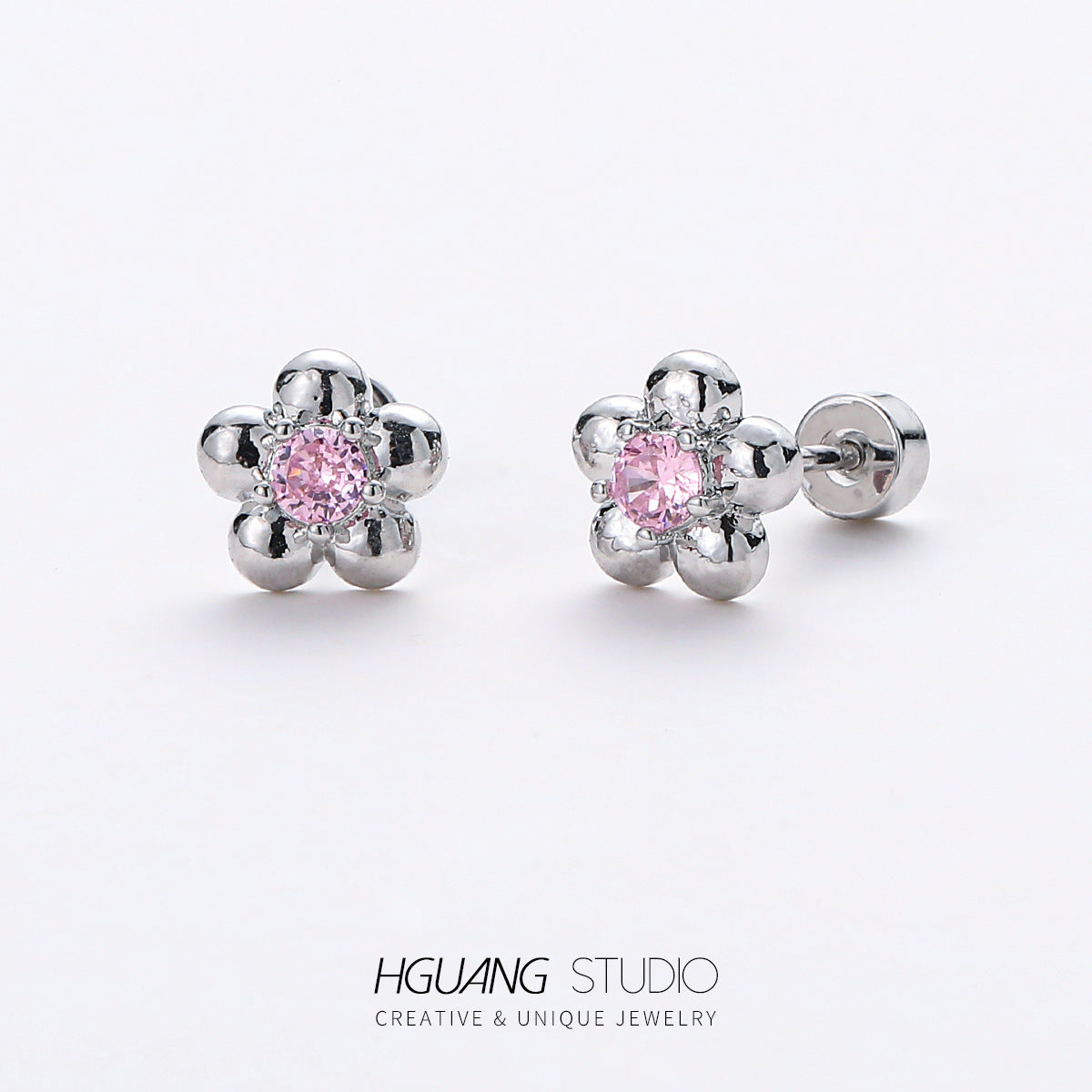 Titanium Steel Gold Ear Bone Piercing Earrings