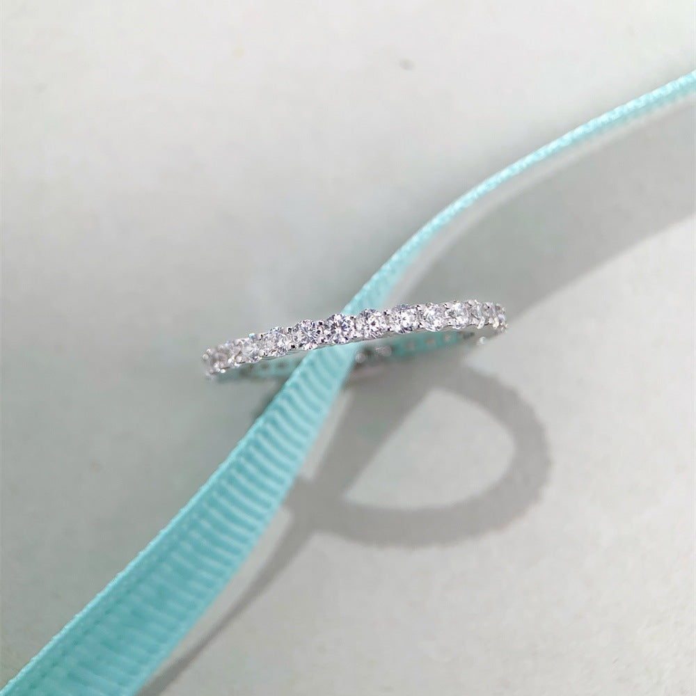 High Carbon Diamond Sterling Sier Female Wind Room Rings