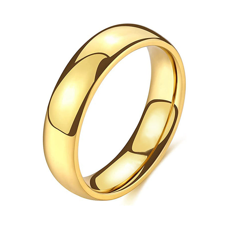 Glossy Titanium Steel Wedding Couple Engagement Stainless Ring