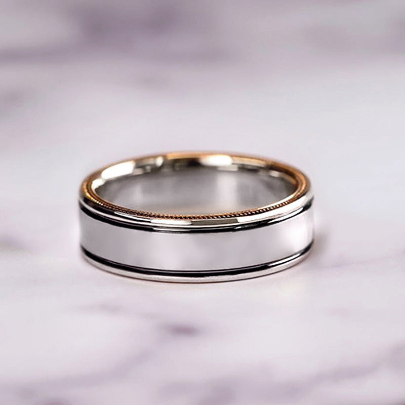 Women's Rose Gold Color Separation Shining Zircon Rings