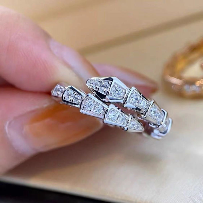 Style Imitation Sier Snake Bone Full Open Rings