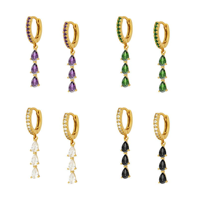 Stylish Water Drop Shaped Tassel Female Color Earrings