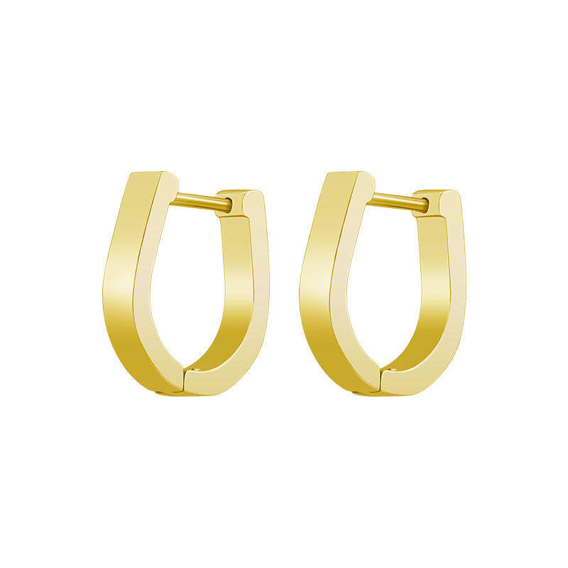 Steel Geometric Personality Hexagon Ear Clip Simple Square Earrings