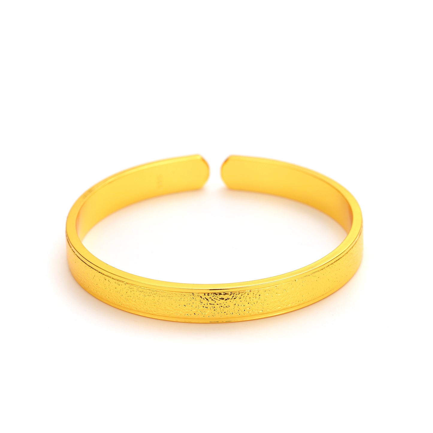Open Solid Glossy Sand Brass Gold-plated Bracelets