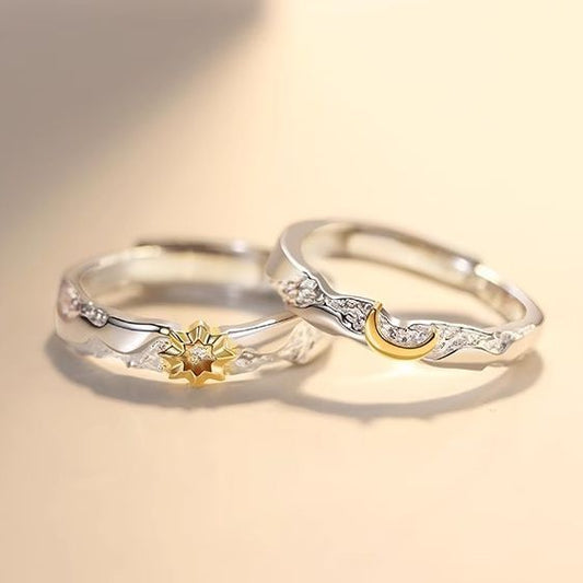 Women's & Men's Moon Couple Pair Of Affordable Luxury Fashion Rings