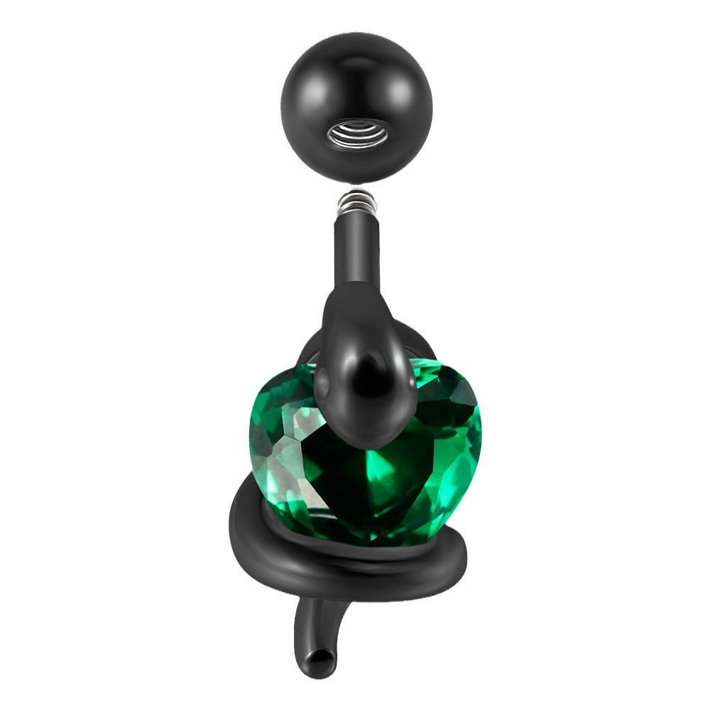 Coiled Heart Straight Rod Bone Male Earrings