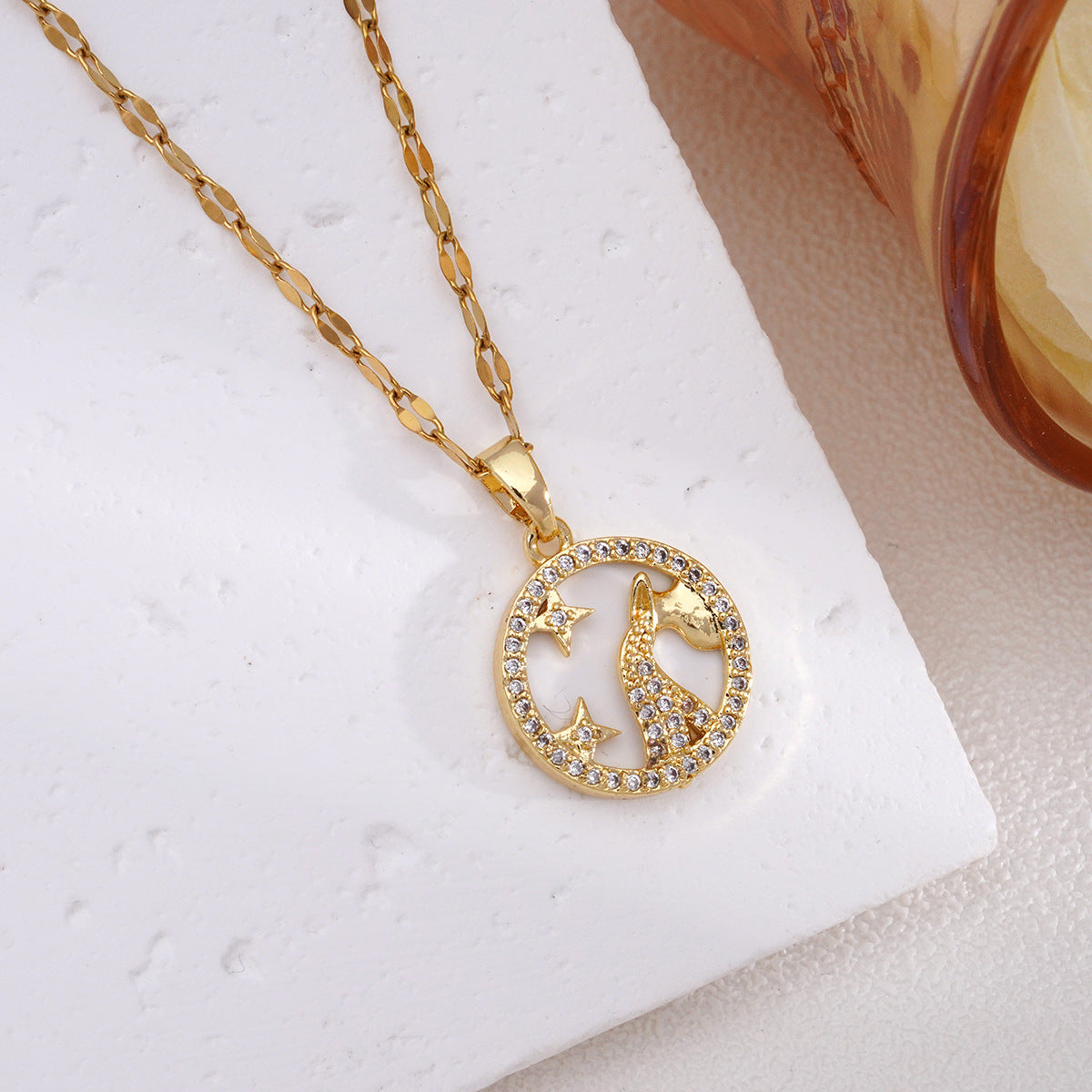 Women's Fashion Twee Constellations Design High-grade Real Gold Necklaces