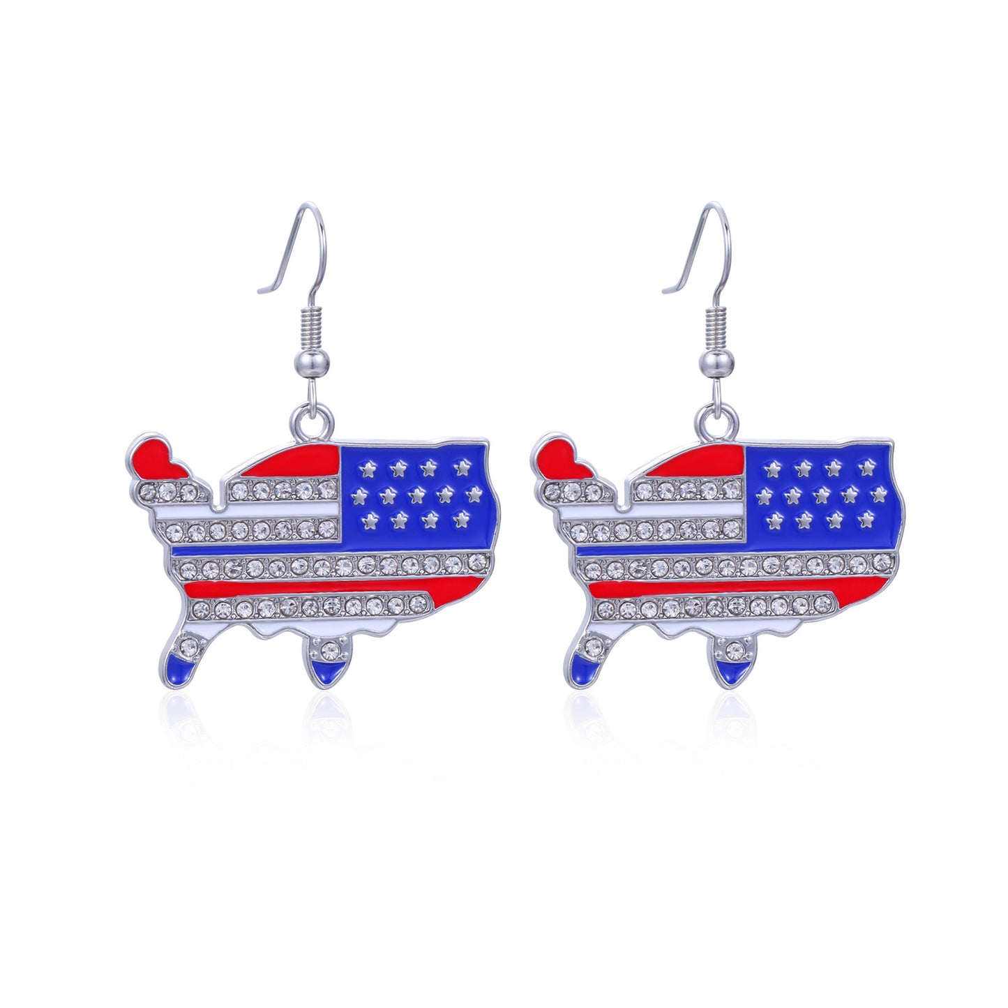 Alloy Dripping Oil Stars Stripes National Rings