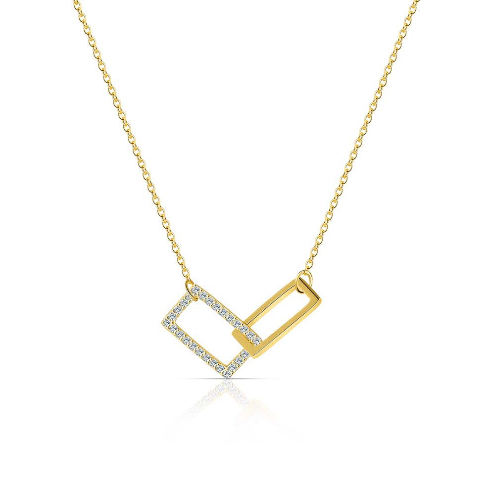 Women's Sier Square Double For Summer Light Luxury Necklaces