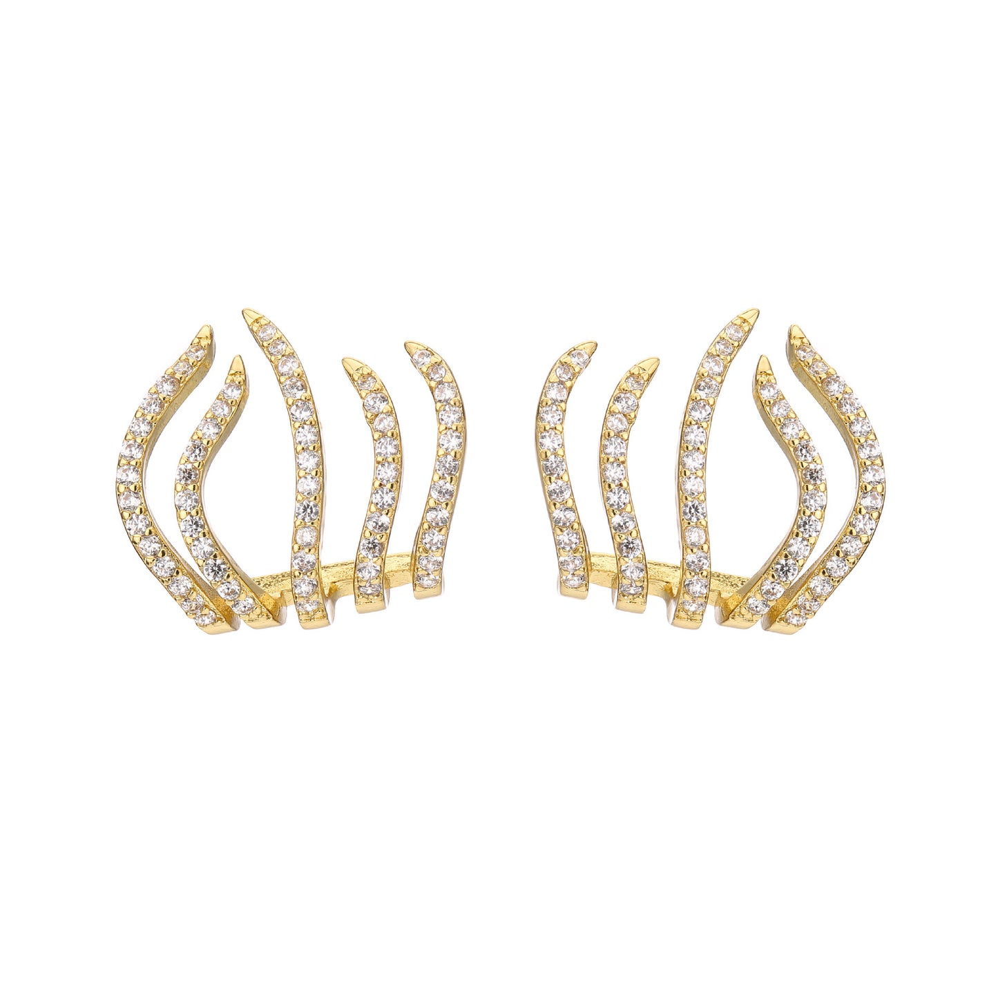 Glamorous Pretty Metallic Popular Exaggerated Shaped Stud Earrings