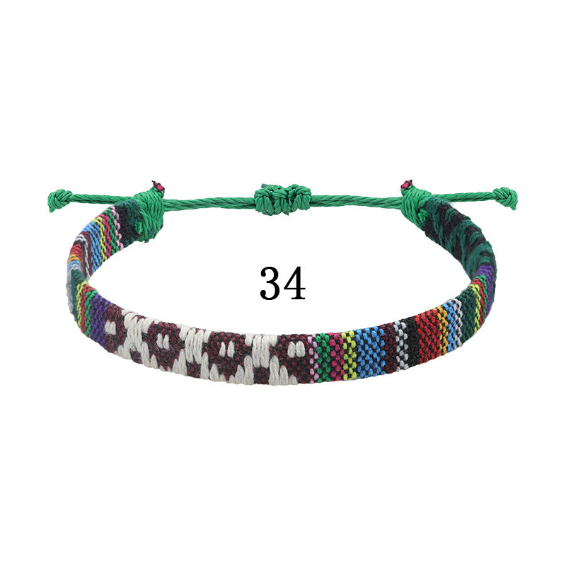Style Cotton Linen Woven Fabric Carrying Bracelets