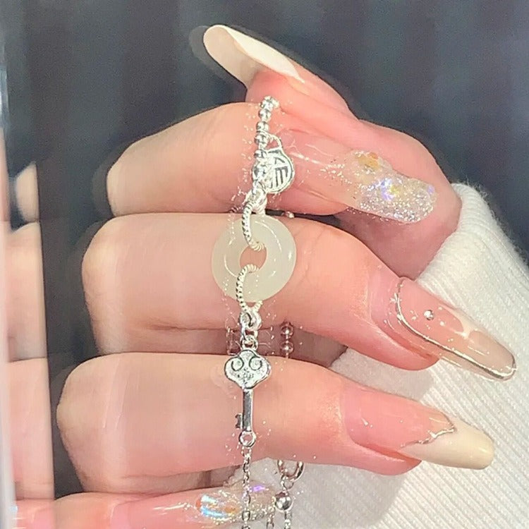 Peace Buckle Jade Chinese Style Light Luxury Bracelets