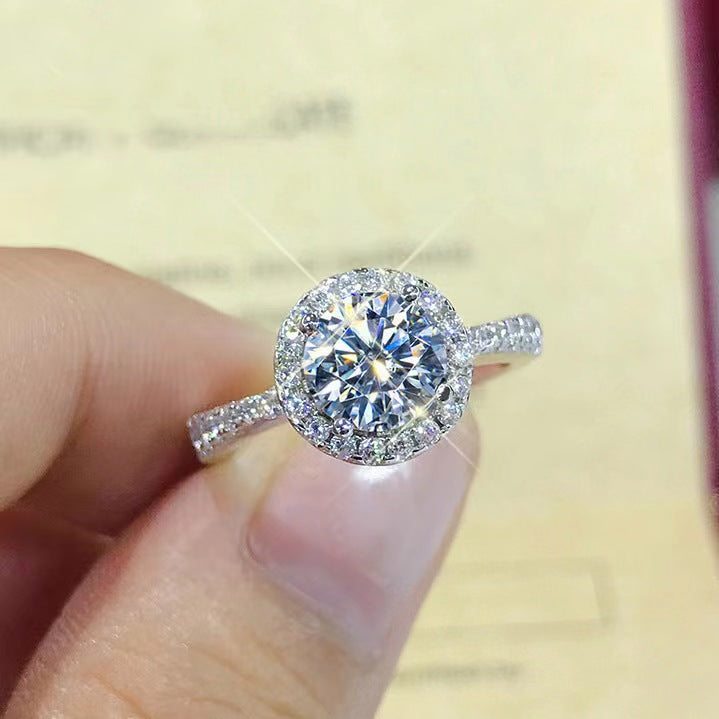 Live Broadcast Sier Moissanite Female Karat Rings