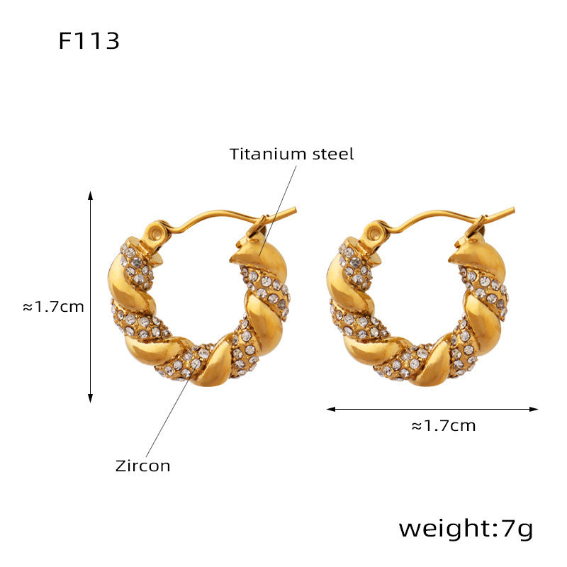 Luxury Twist Vintage Gold U-shaped Fashion Earrings