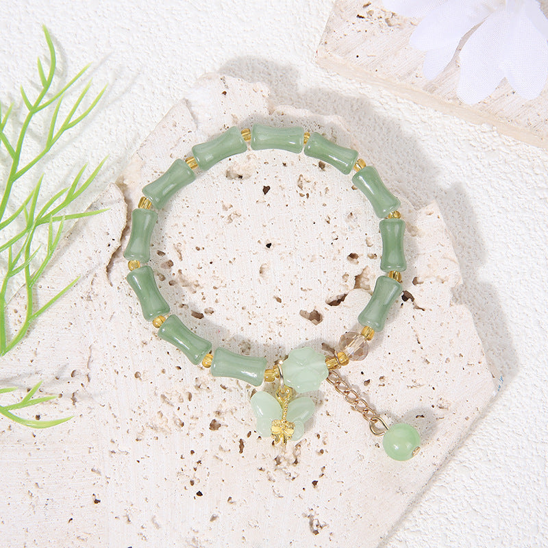 Bamboo Imitation Aventurine Festival High Peace Buckle Jade Bracelets