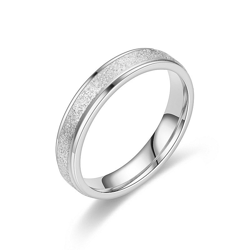 Titanium Steel Frosted Female Temperamental Minority Rings