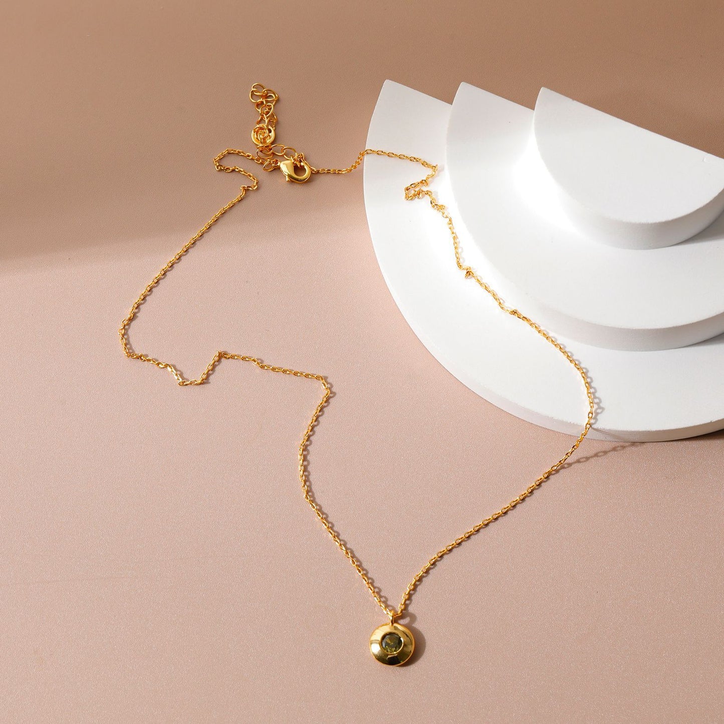 Birth Birthstone Zircon Clavicle Color Retaining Necklaces