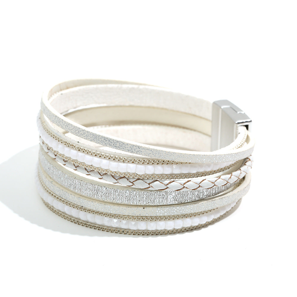 Bohemian Style Woven Magnetic Buckle Hand Strap Bracelets