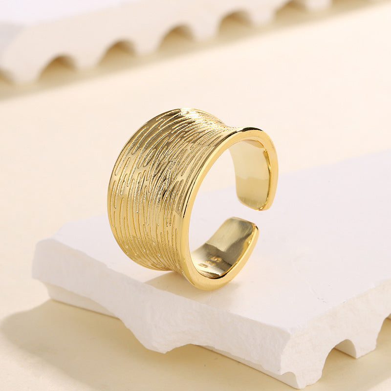 Women's Geometric Wide-brimmed Striped For Simple Irregular Rings
