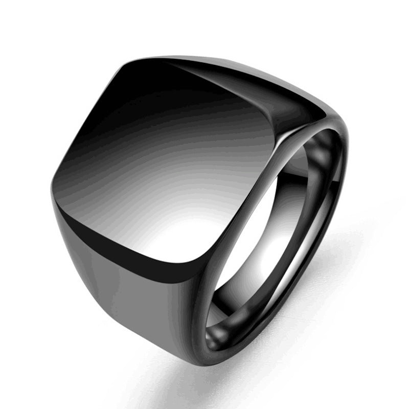 Women's & Men's Titanium Steel Casting Geometric Glossy Stainless Rings