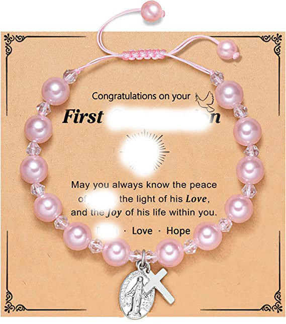 Women's Hoop White Pearl Pink Woven Beads Bracelets
