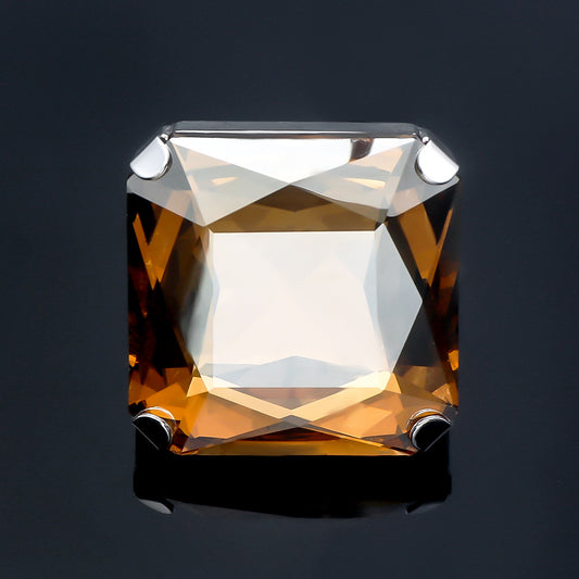 Women's Luxury Square Niche Advanced Exaggerated Opening Rings