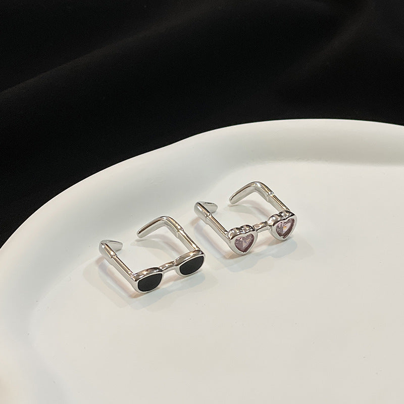 Glasses Female Design Fashion Open Index Rings