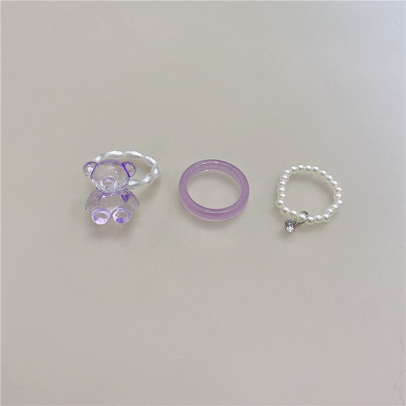 Retro Square Acrylic Geometric Resin Cold Wind Rings
