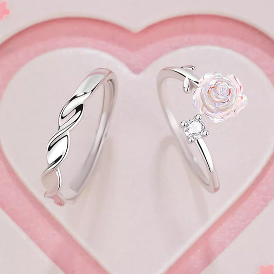 Camellia Pair For Couple Male One Rings