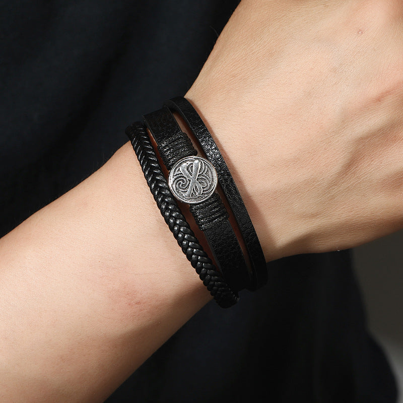 Men's Weaving Simple Trendy Fashion Magnetic Buckle Bracelets