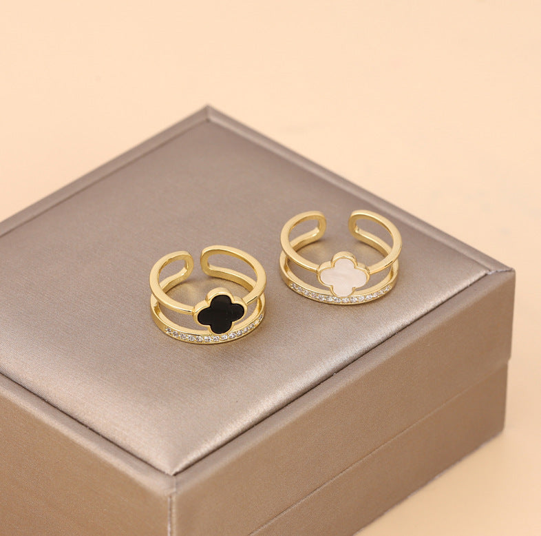 Women's Four-leaf Clover Special Interest Light Luxury Rings