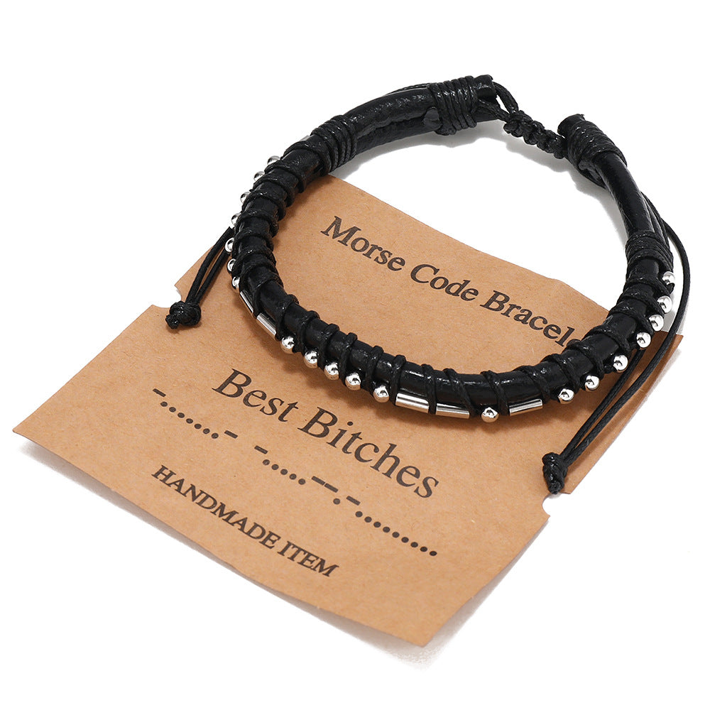 Men's Moss Password Stainless Steel Simple Retro Bracelets