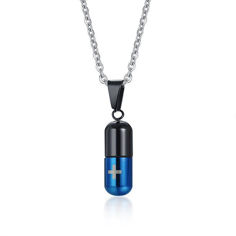 Steel Pill Perfume Bottle Neck Accessories Necklaces