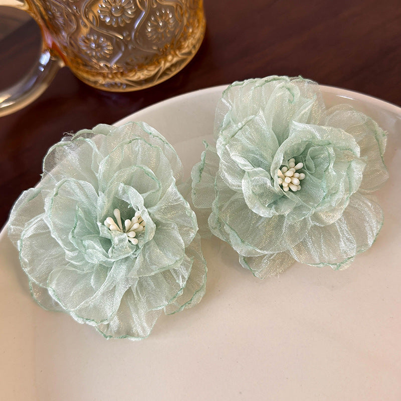 Fresh Net Yarn Flowers Girly Sweet Rings