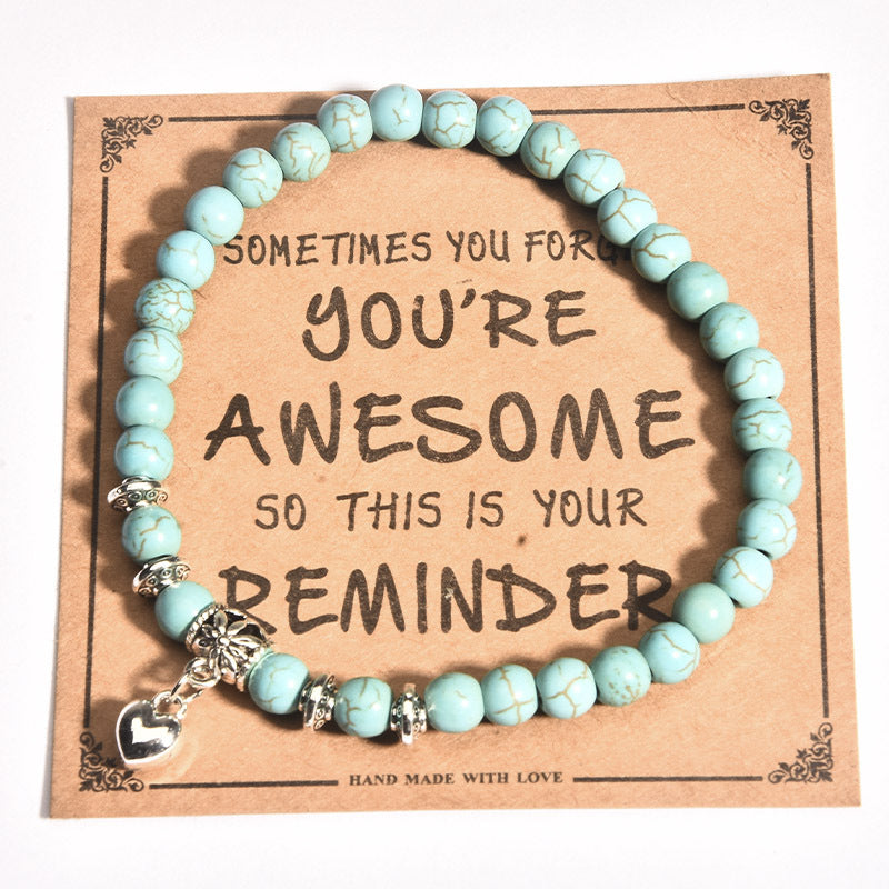 African Turquoise Drawing Stone Yoga Agate Bracelets