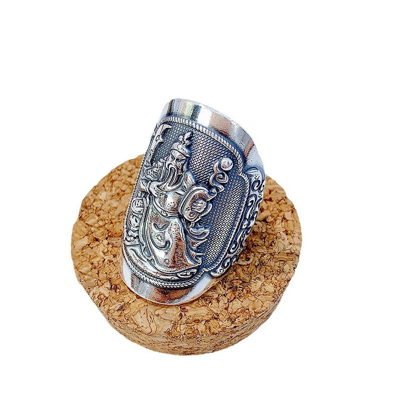Men's Wealth Guan Gong Yu Totem Domineering Open-end Personality Jewelry Rings