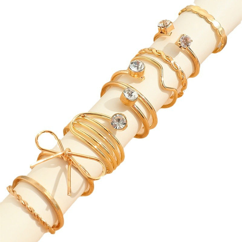 Hair Cold Wind Bow Twist V-shaped Open Rings