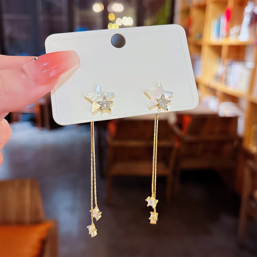 Needle Elegant Tassel Advanced Simple Thin Earrings