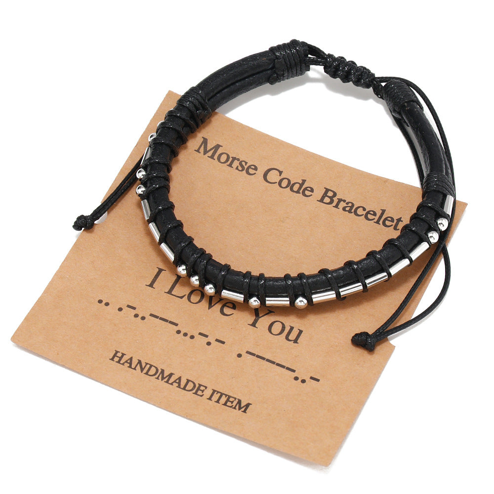 Men's Moss Password Stainless Steel Simple Retro Bracelets