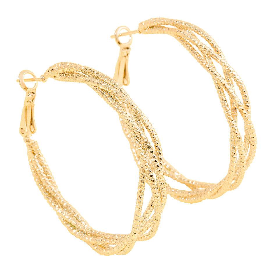 Trendy Braided Winding Twisted Hollow Twist Earrings