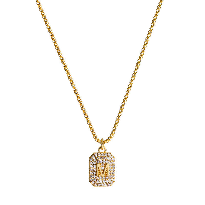 Female Letter Golden Clavicle Chain Niche Design Pendants
